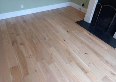 Oak sanded wood floor in Purley