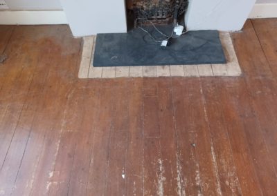 Before Pine Floorboard Restoration in Cheam, Surrey