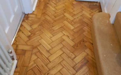 Pitch Pine Parquet Restoration in Coulsdon