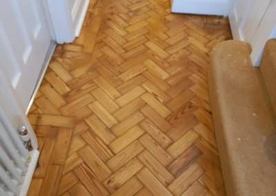 Pitch Pine Parquet Restoration in Coulsdon