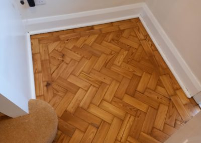 Pitch Pine Parquet Restoration in Coulsdon